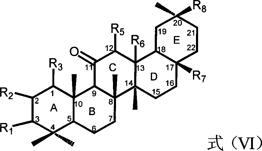 Oleanane derivative with carbonyl and oxygen substituent at C ring and use thereof