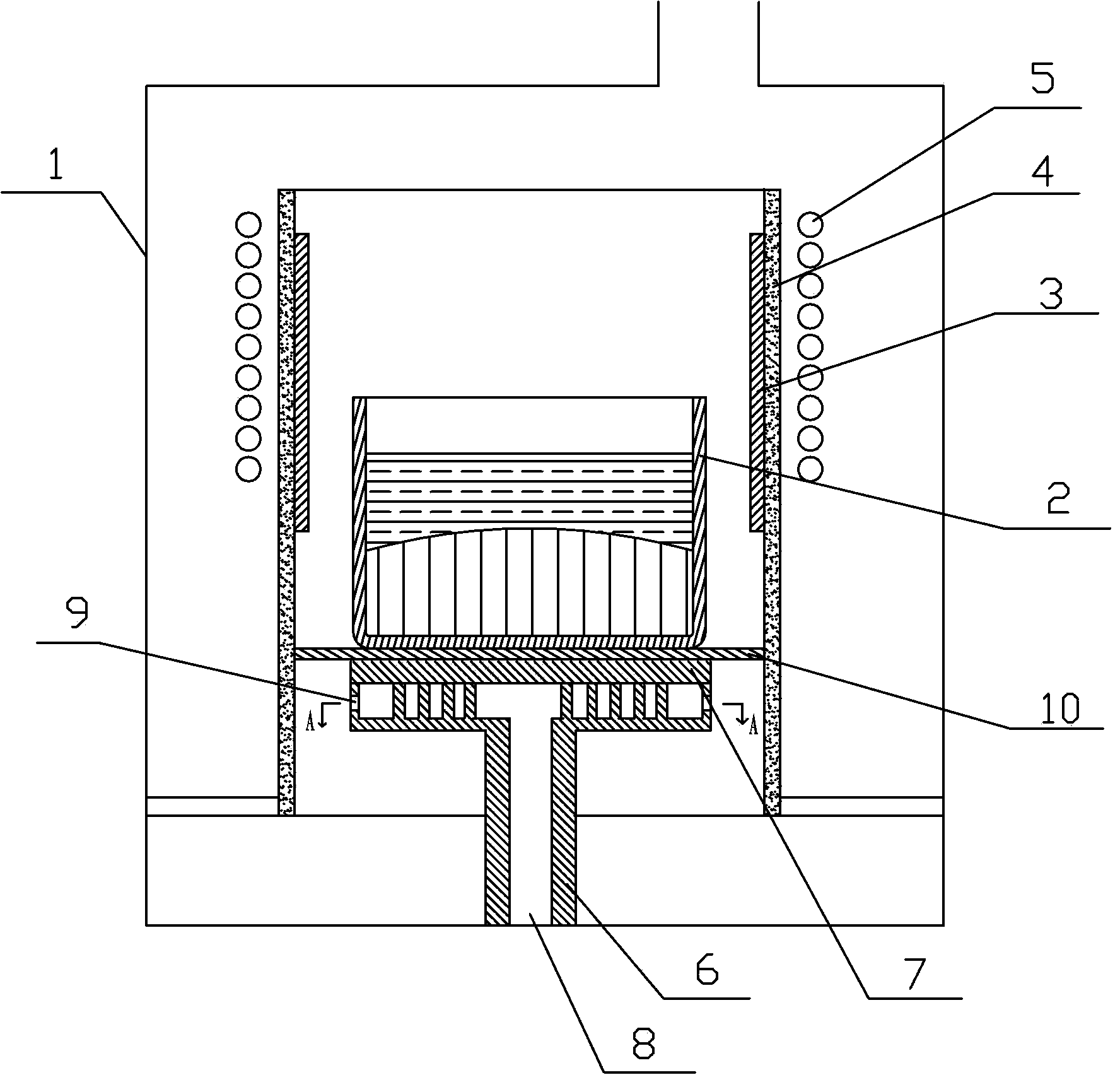 Polysilicon directional solidification device