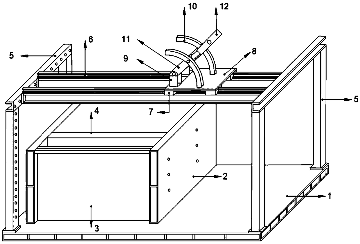 Device and method for performing ultimate drawing test of anchor plate under plane strain condition