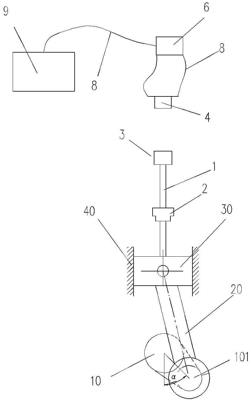 Device and method for accurately measuring dead point on crankshaft of diesel engine