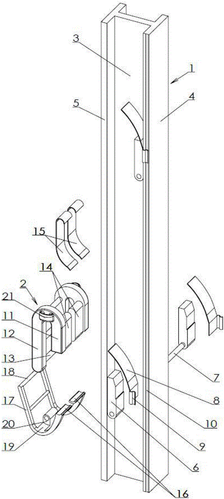 Elastic trip type iron tower climbing safety hook