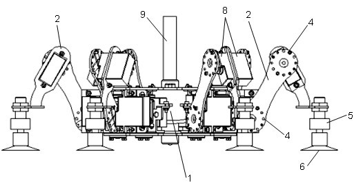 Robot suitable for omni-directionally moving on complex vertical face