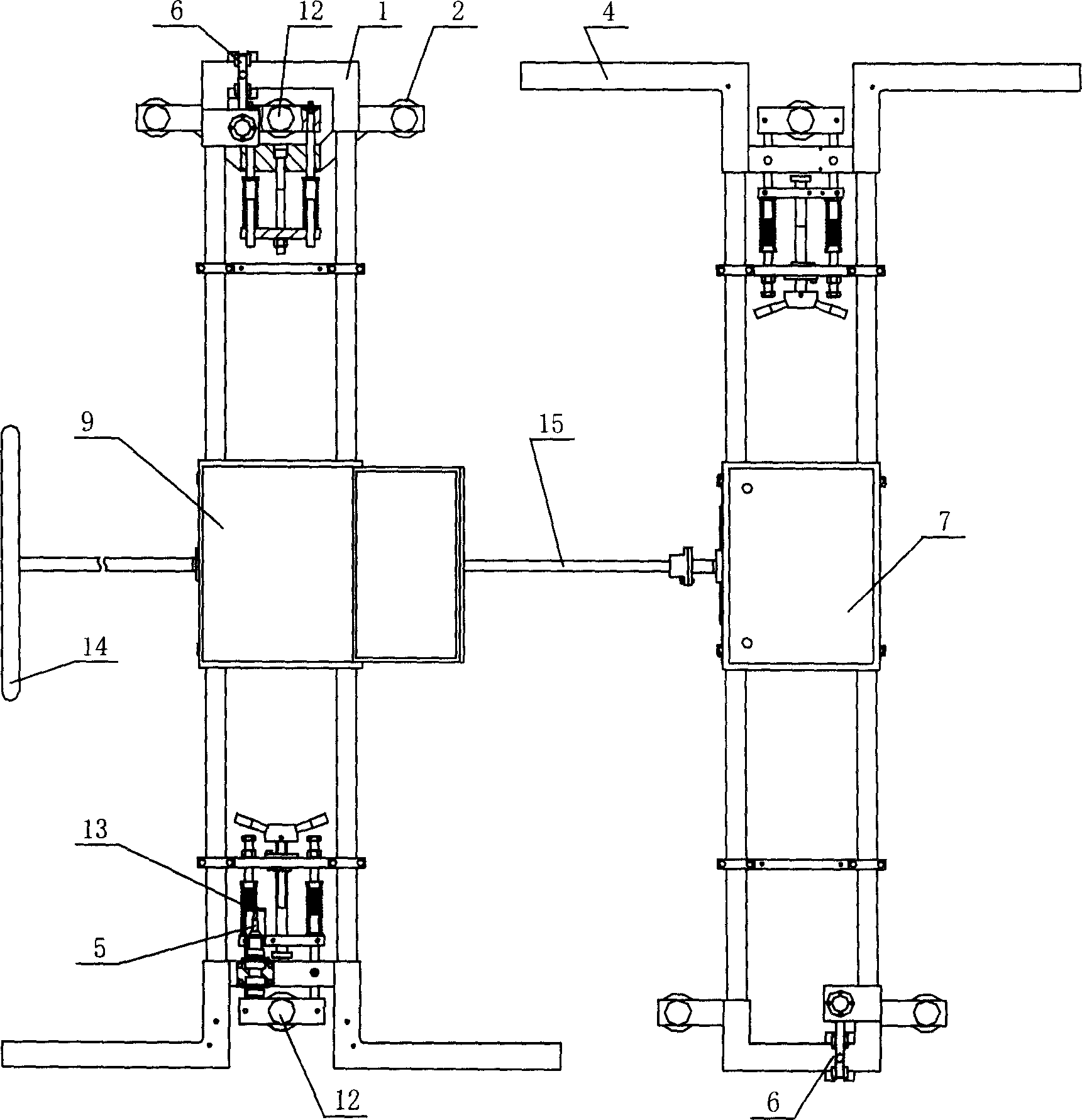 Stepping type rail track detection vehicle and detection method