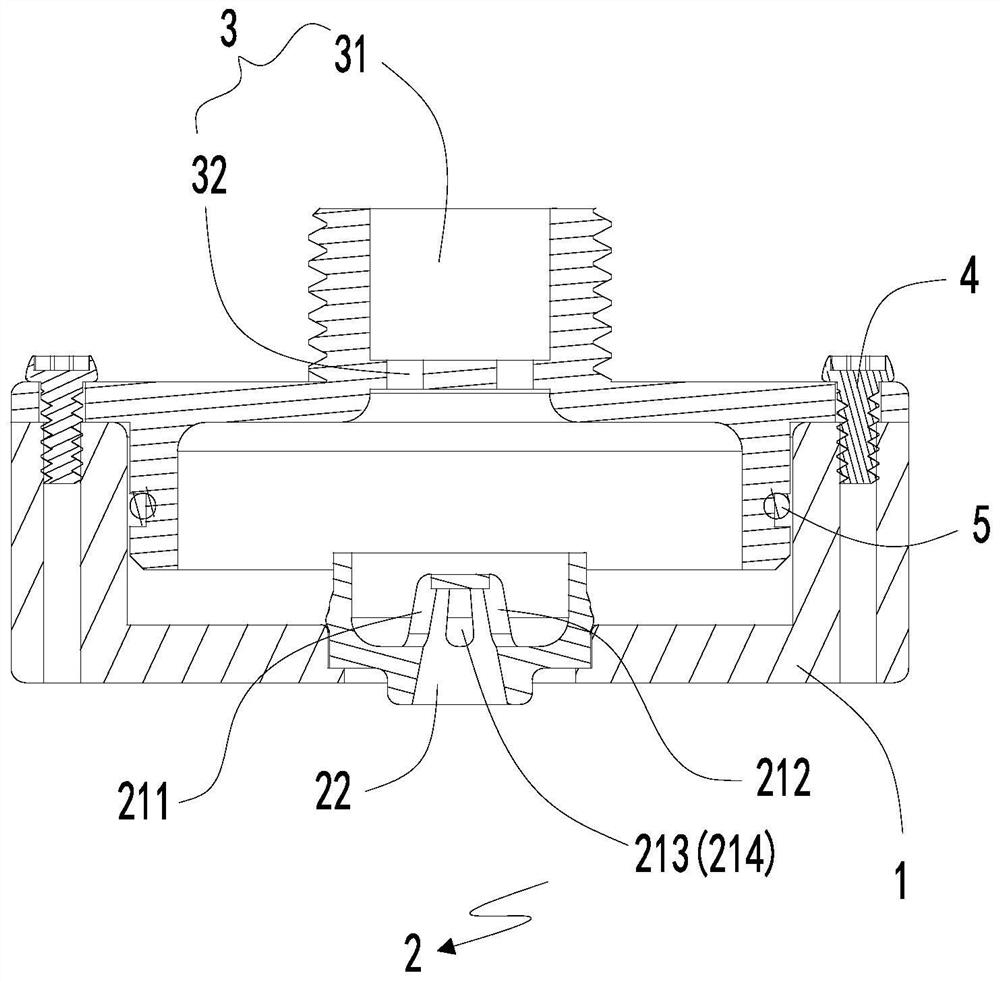 Water outlet structure capable of generating shaking particle spray