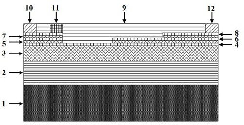 Variable channel algan/gan HEMT structure and preparation method