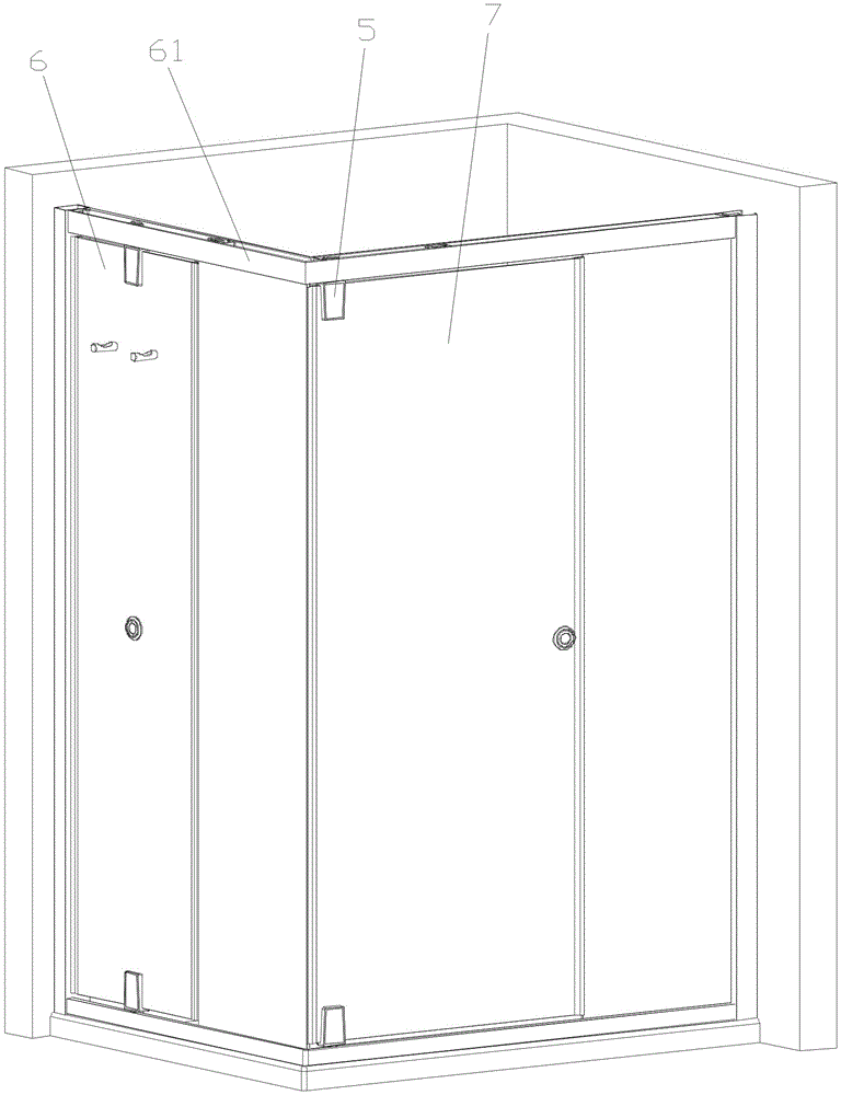 An electric rotating shaft device for a side-hung door of a shower room