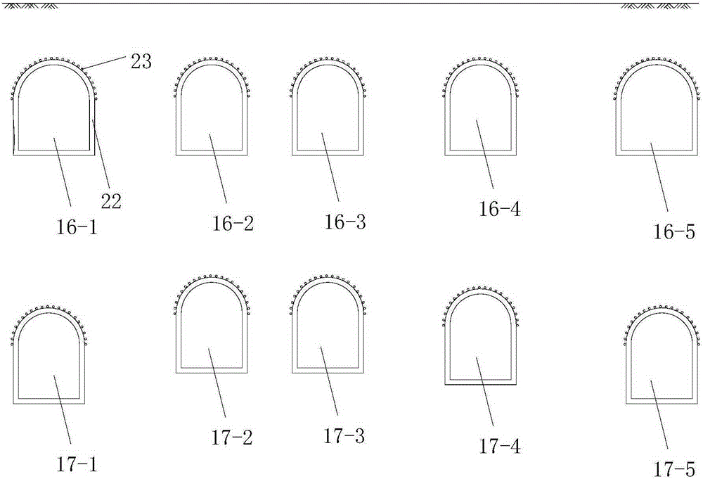 Subway station body structure and four-joint-arch PBA underground excavation construction method thereof