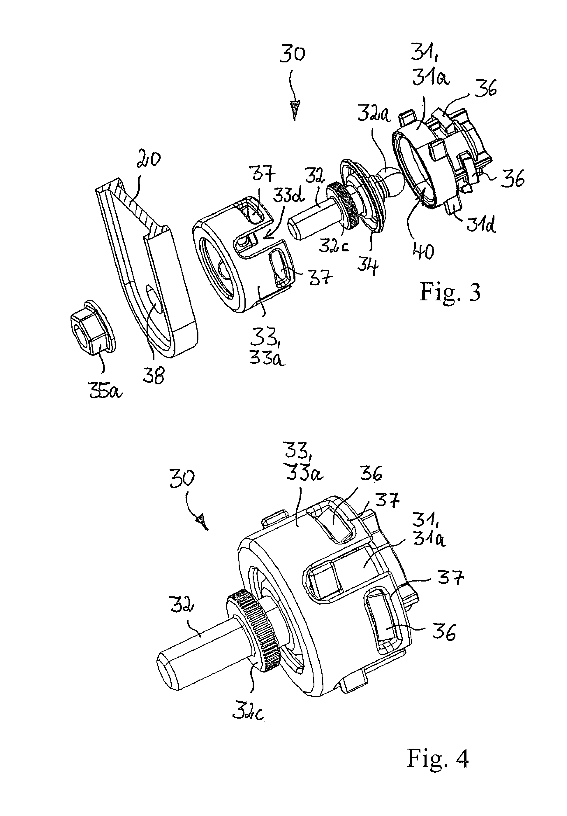 Joining arrangement with adjustment option