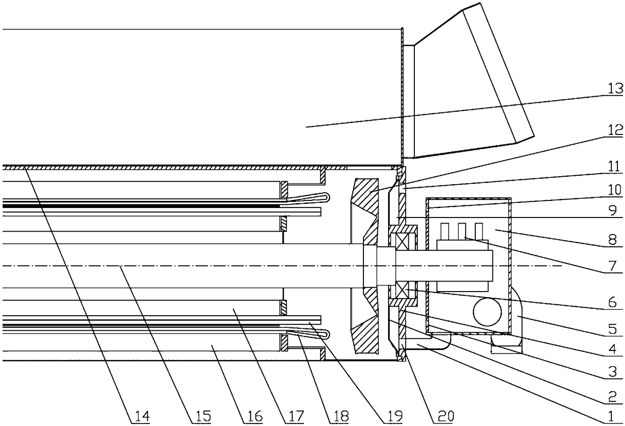 Cooling device for bearing and sliding ring of doubly fed wind driven generator