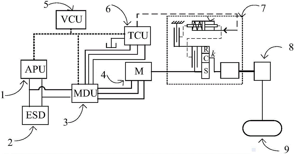 Electric drive system based on two-gear speed changing and coordinated gear shifting control method of electric drive system