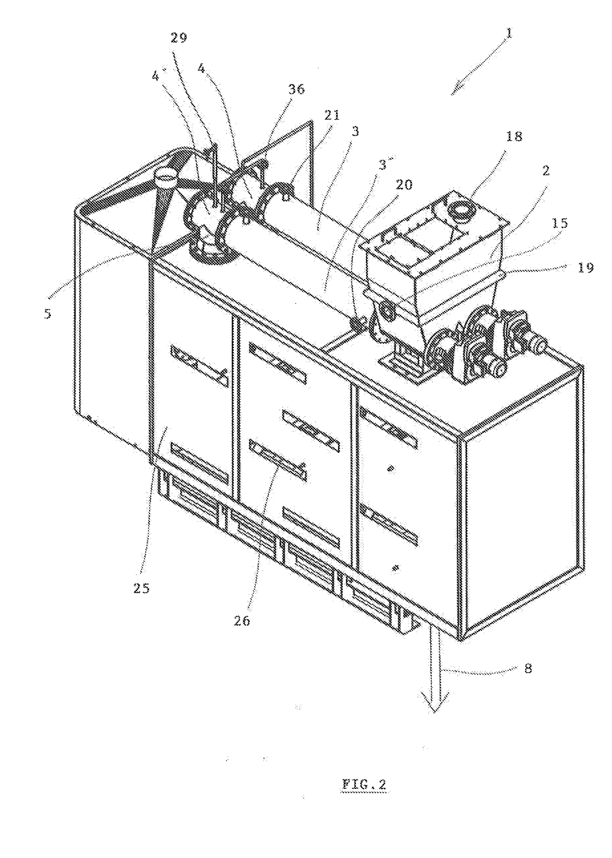 Device for the production of fuel gas from materials of organic and/or inorganic origin