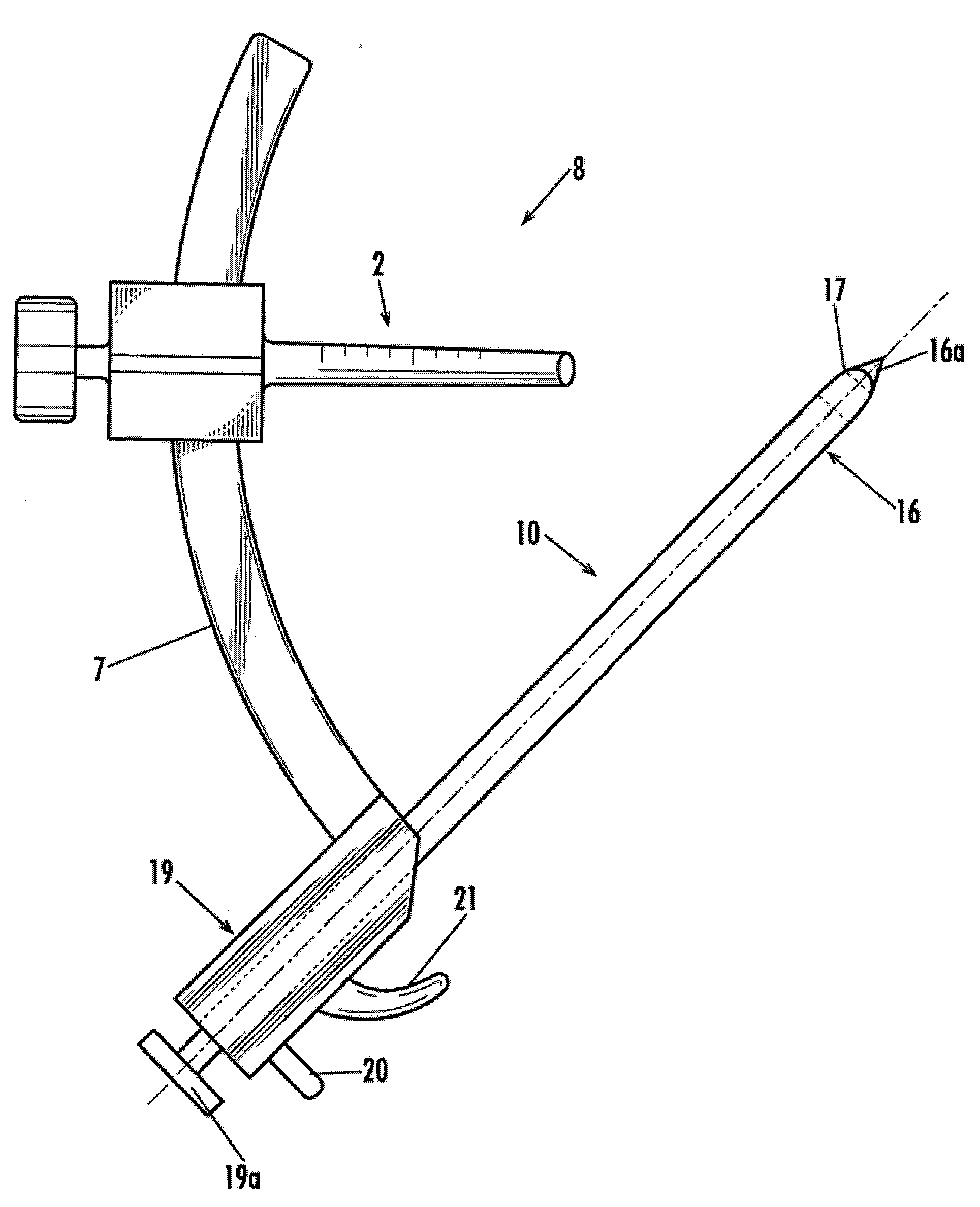 Device for drilling angled osteal tunnels