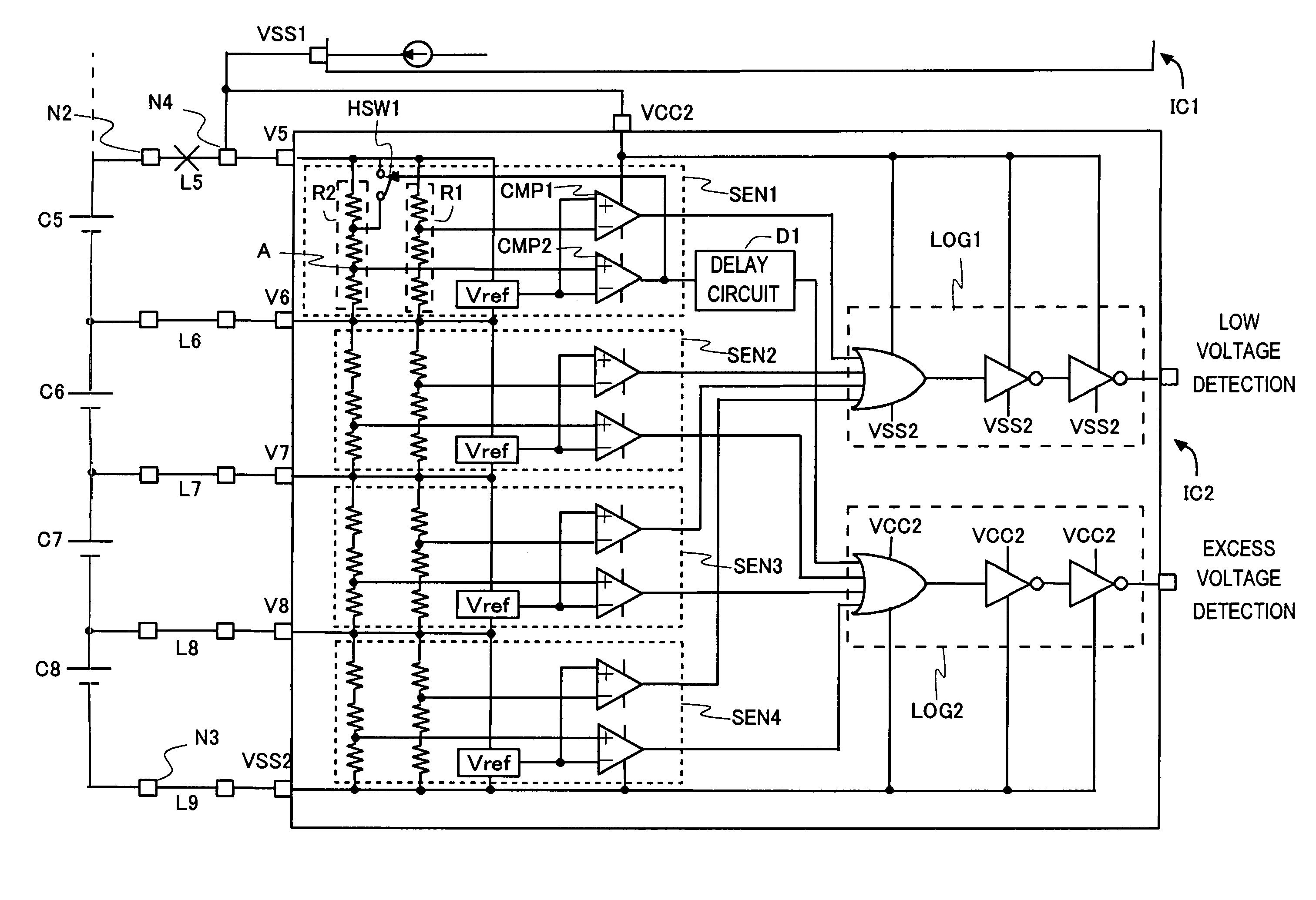 Battery voltage monitoring apparatus