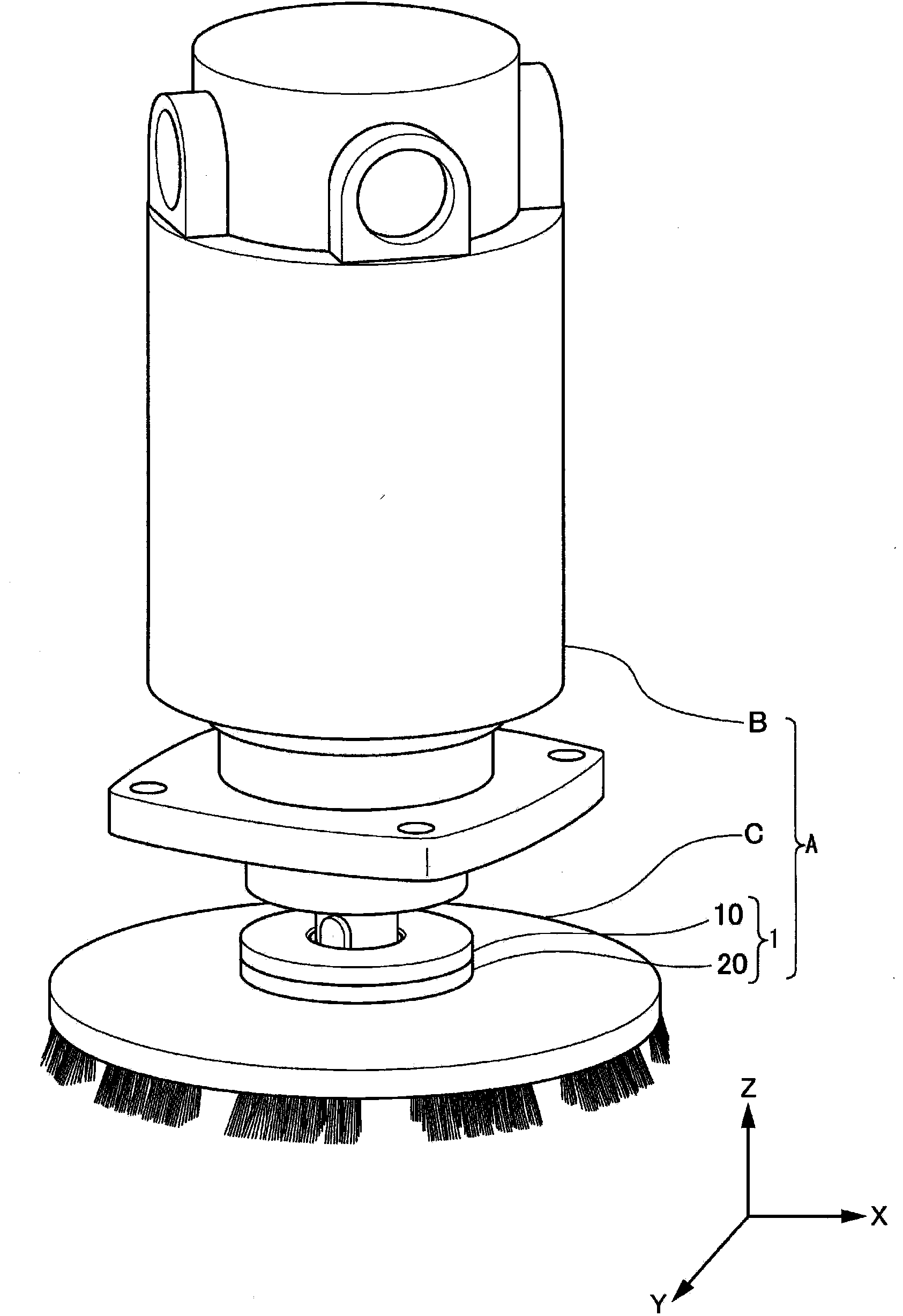 Cleaning device coupling instrument and cleaning device