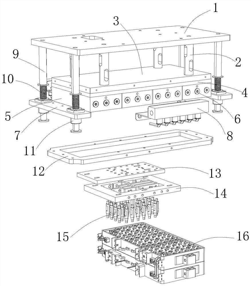 High-efficiency hot melting riveting device for lithium ion power battery pack