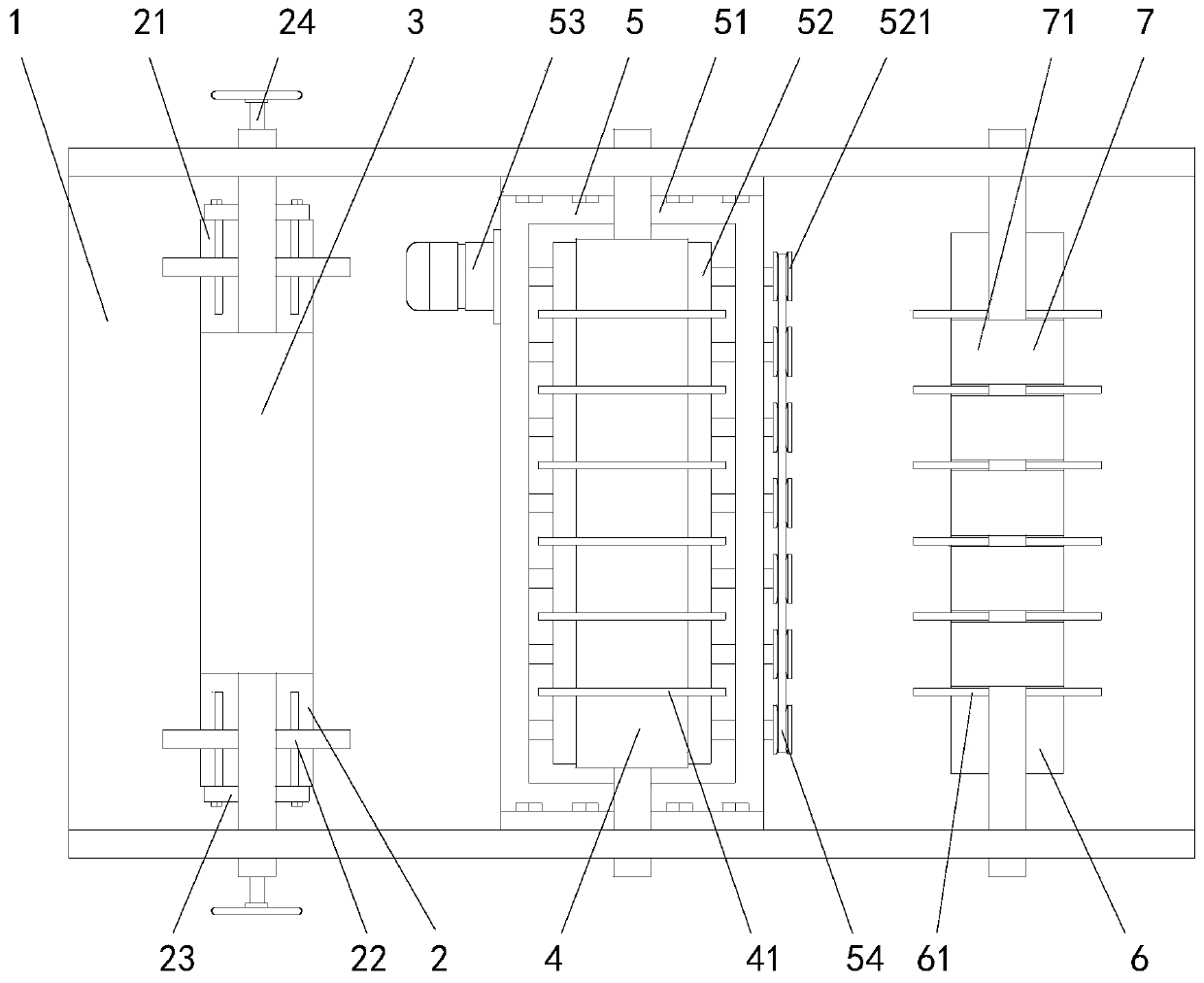 Automatic sheet longitudinal shearing unit guide roller