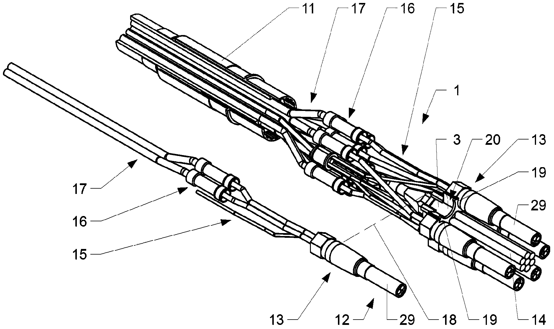 Environmentally sealed cable breakout assemblies