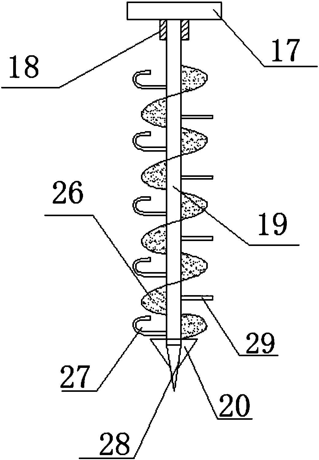 Agricultural planting pit digging device for reducing difficulty