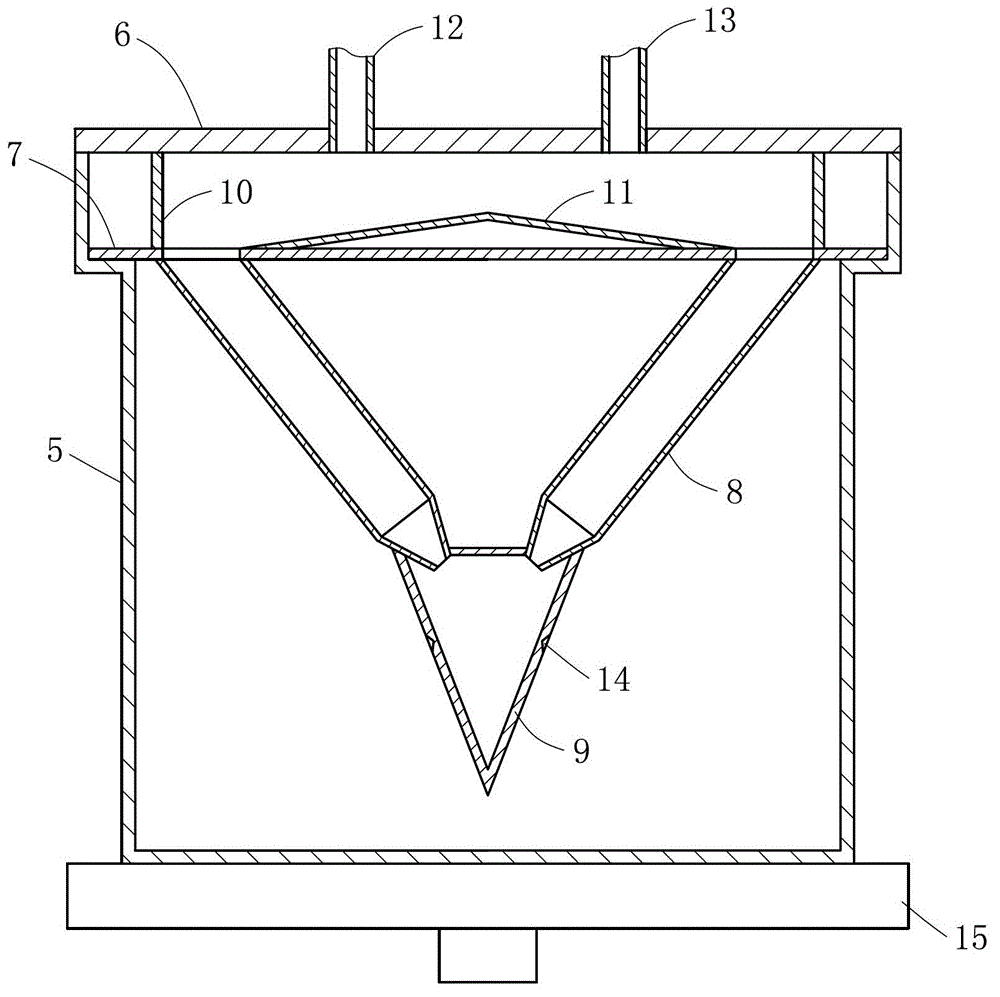 Platelet-rich plasma and bone powder collecting and separating device in operation