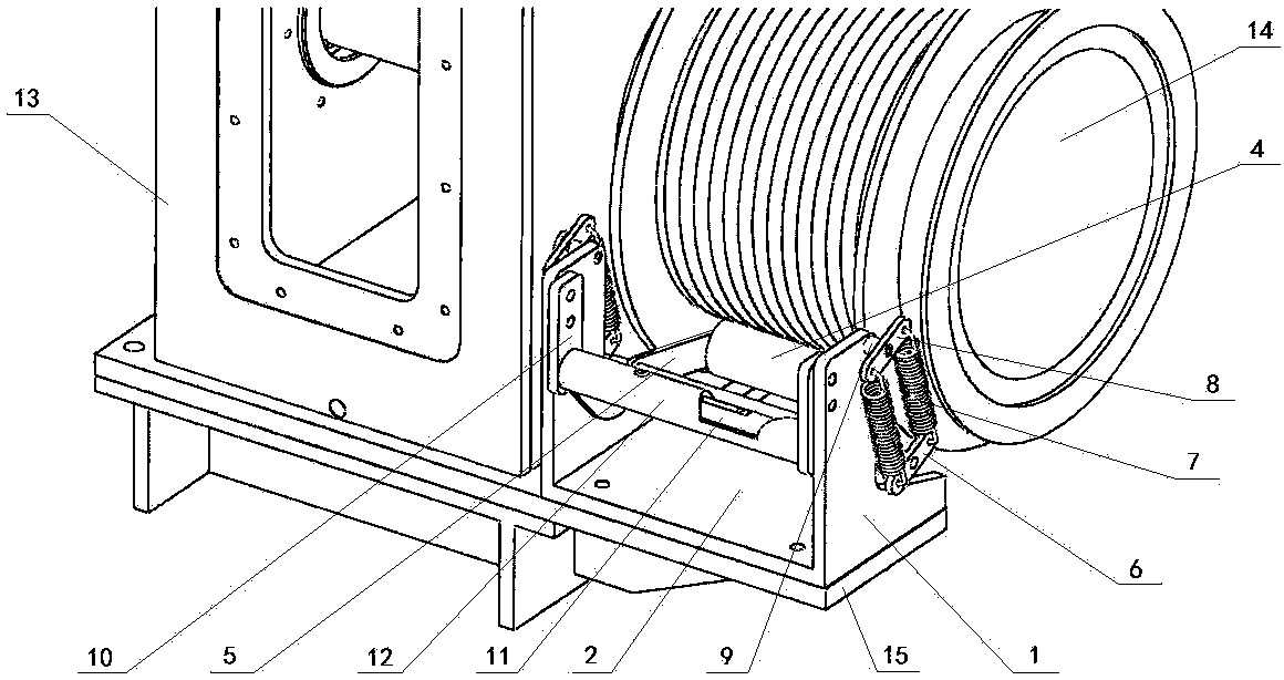 Steel wire rope locking device for winch