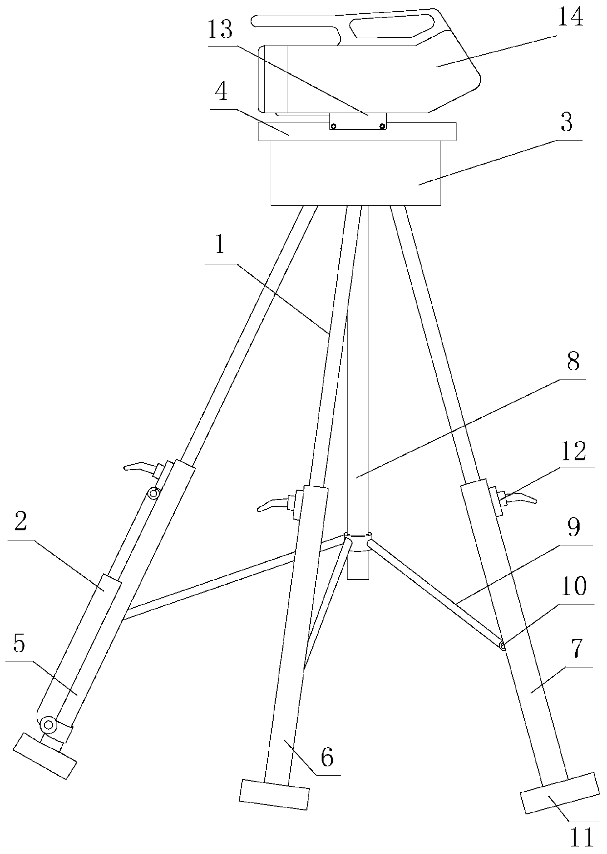 Shooting tripod convenient for field shooting