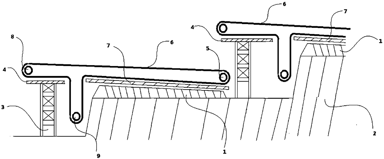 Structure and preparation method of a phosphogypsum slag discharge yard