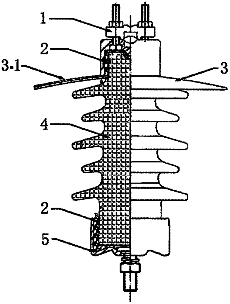 Semiconductor anti-thunder ice combined porcelain insulator