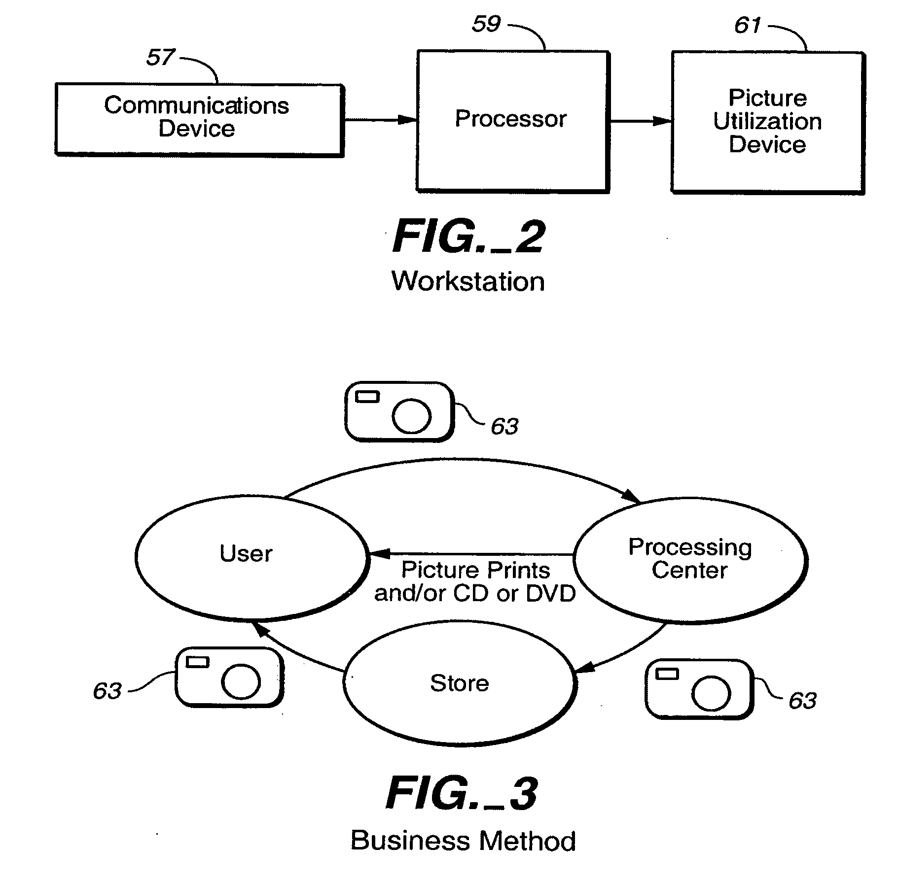 Digital camera with reduced image buffer memory and minimal processing for recycling through a service center