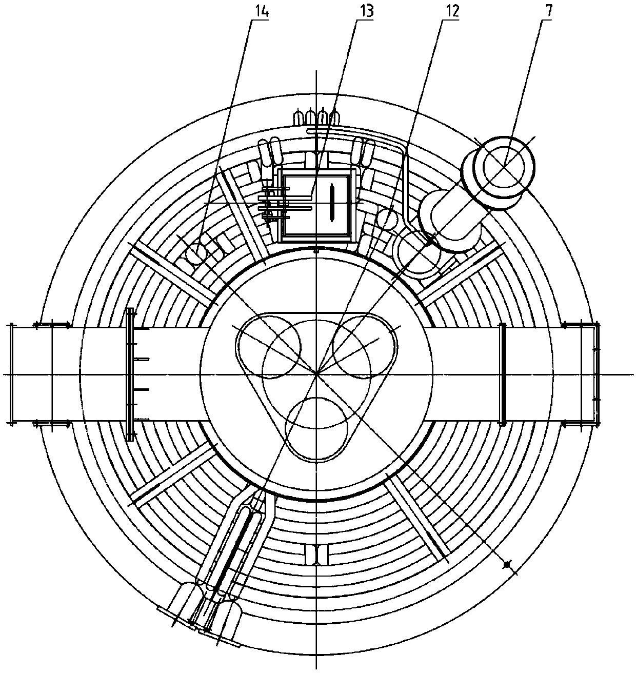 Water-cooling furnace cover of ladle refining furnace and using method thereof