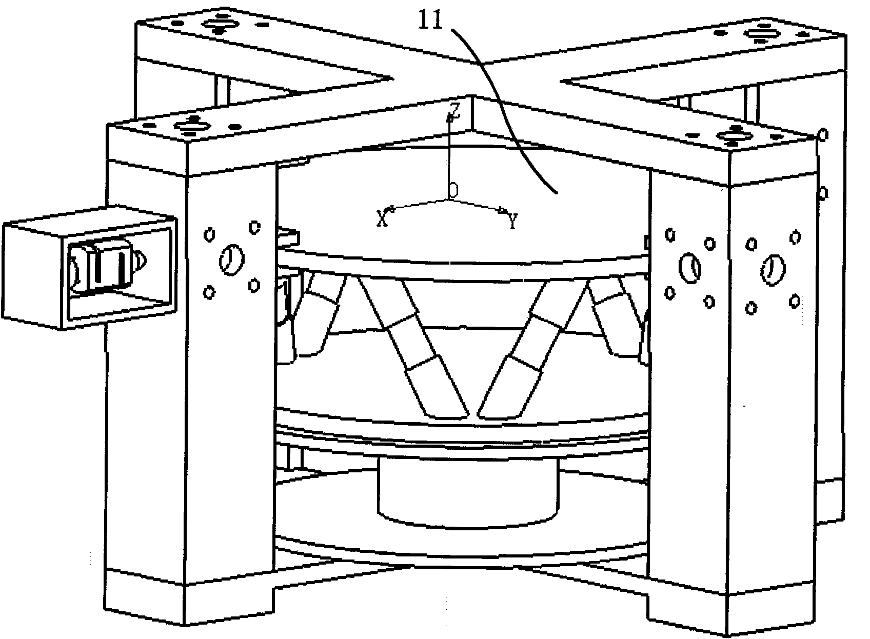 Calibrating and loading bench of large multi-dimensional force transducer