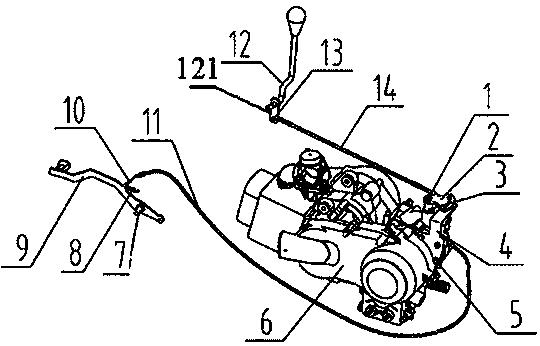 Engine gearbox external shift lock device