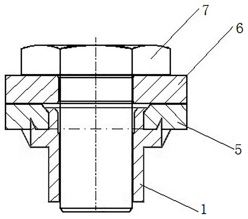 Forming tool for locking flanging-riveting nut