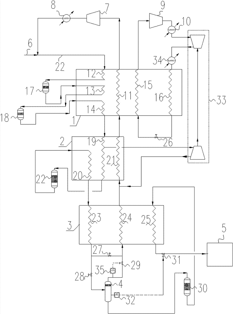 Hydrogen liquefying device and method