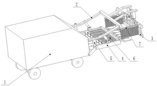 Ground-attaching shoveling and planting machine