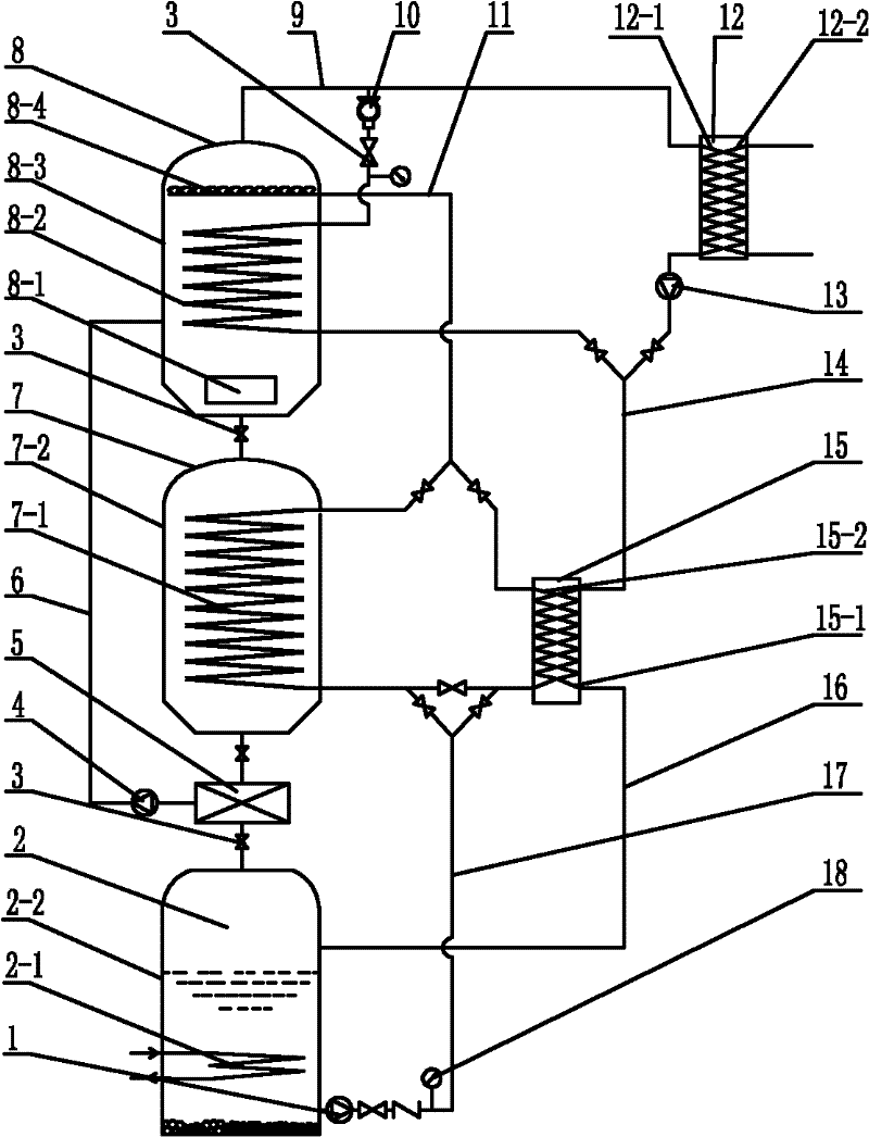 Dissolving heat absorption type chemical heat pump and heating or refrigerating method thereof