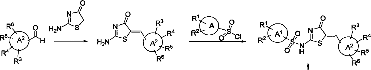 Amion thiazolidone compound, method for preparing same and application thereof in preparing antitumor drugs