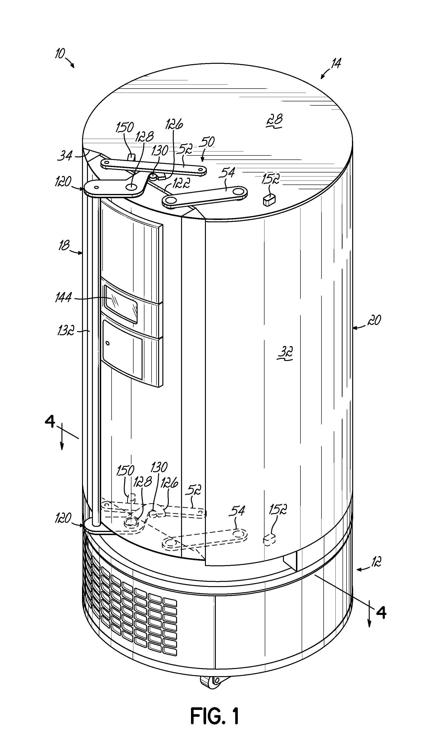 High performance freezer having cylindrical cabinet