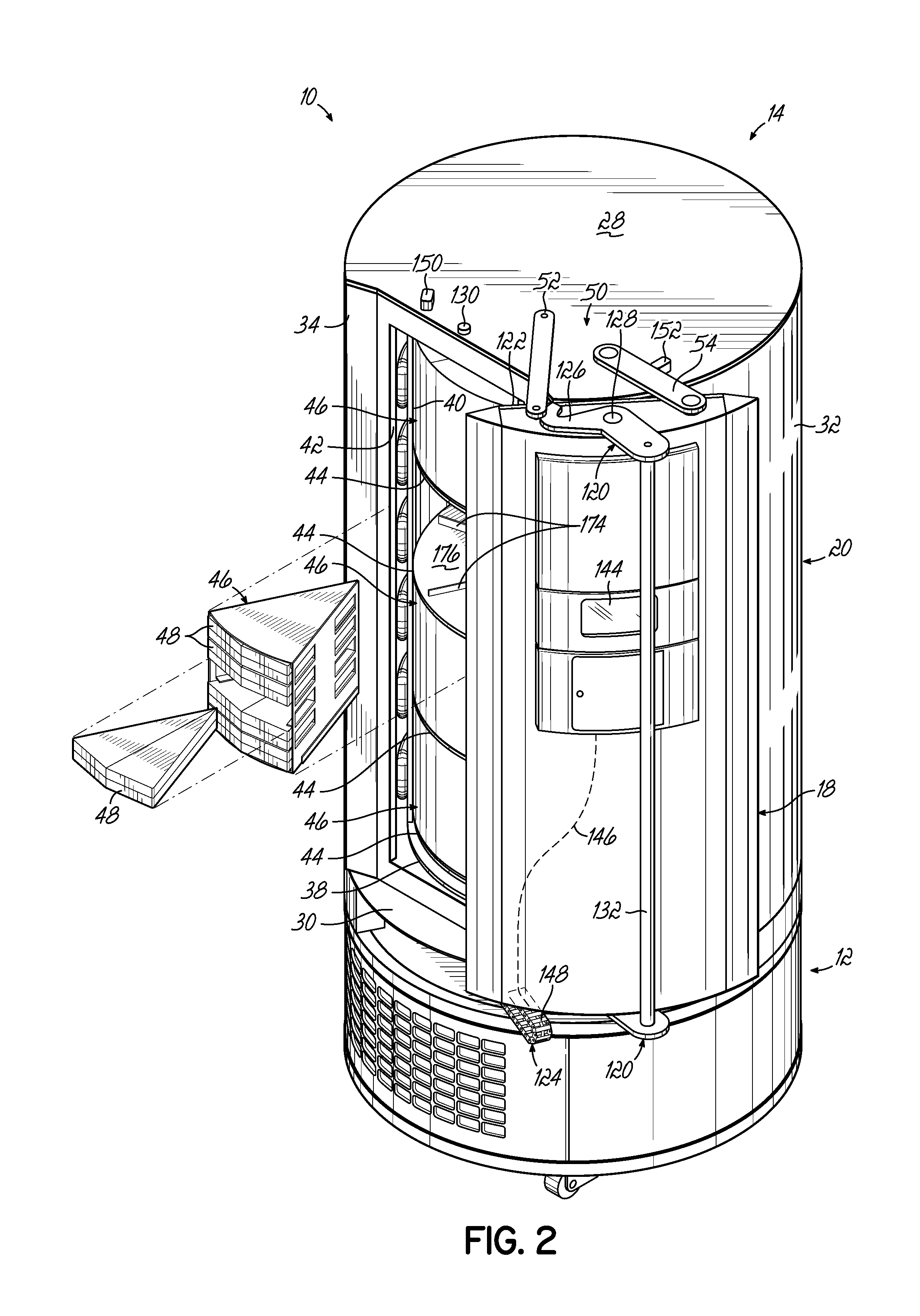 High performance freezer having cylindrical cabinet