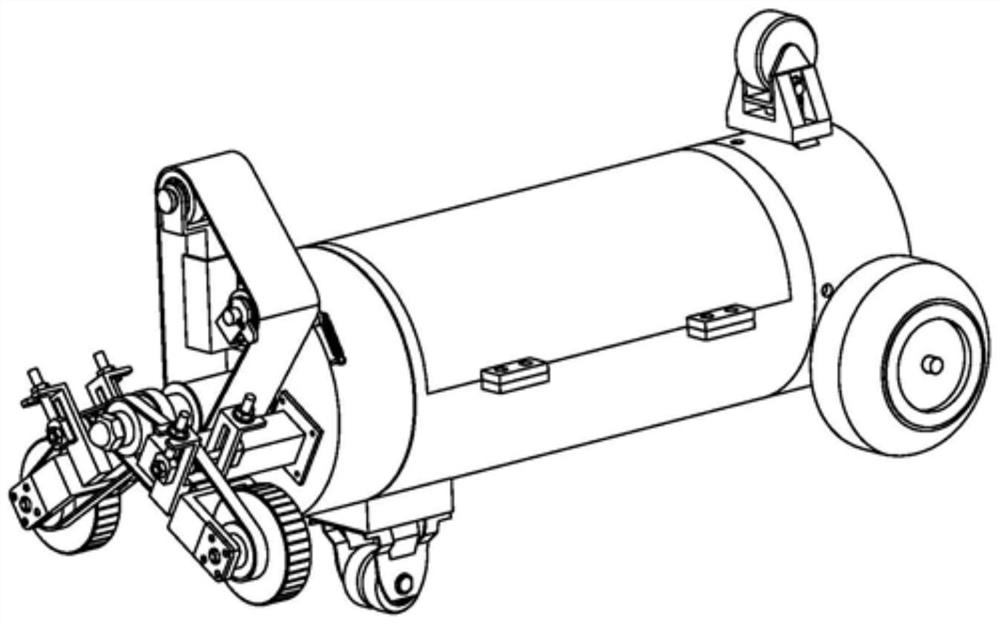 Walking polishing device for inner wall of small-diameter cylinder