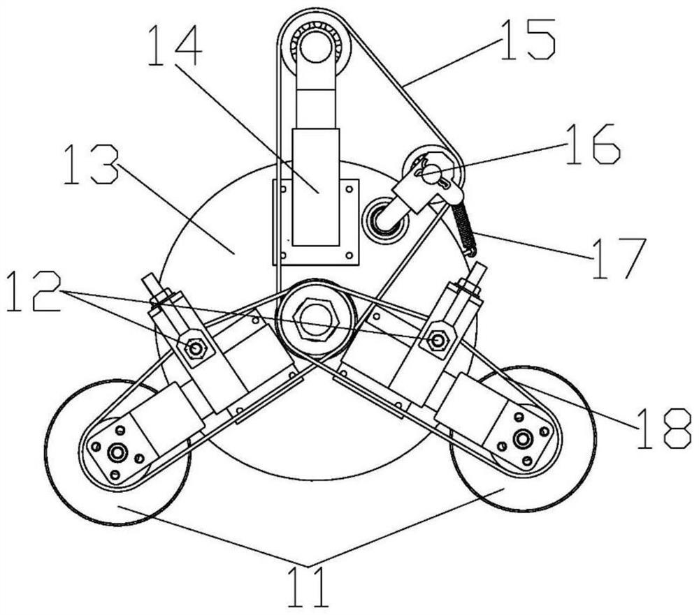 Walking polishing device for inner wall of small-diameter cylinder