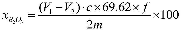 Comparison detection method for measuring content of diboron trioxide in metallurgical slag system
