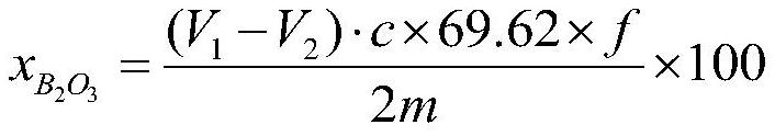 Comparison detection method for measuring content of diboron trioxide in metallurgical slag system