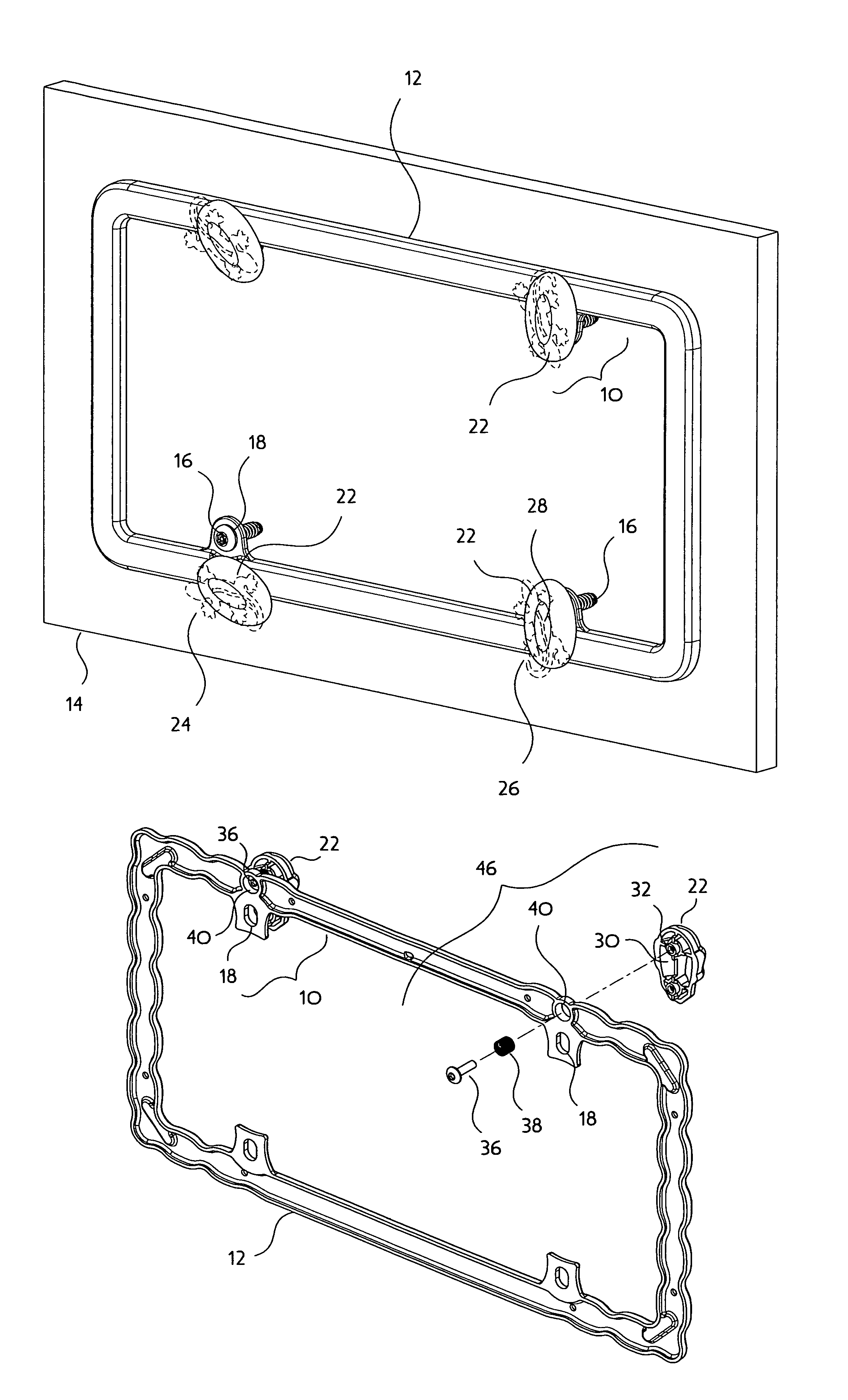 License plate frame pivoting fastener cover