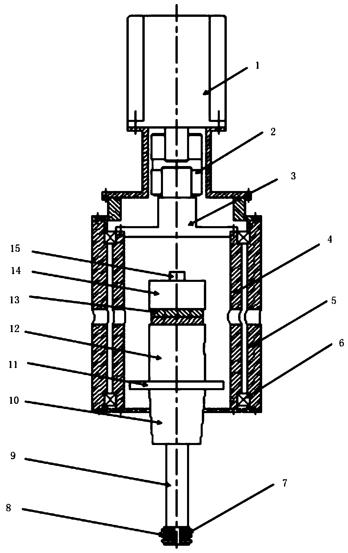 Deep hole ultrasonic vibration impact strengthening device and method