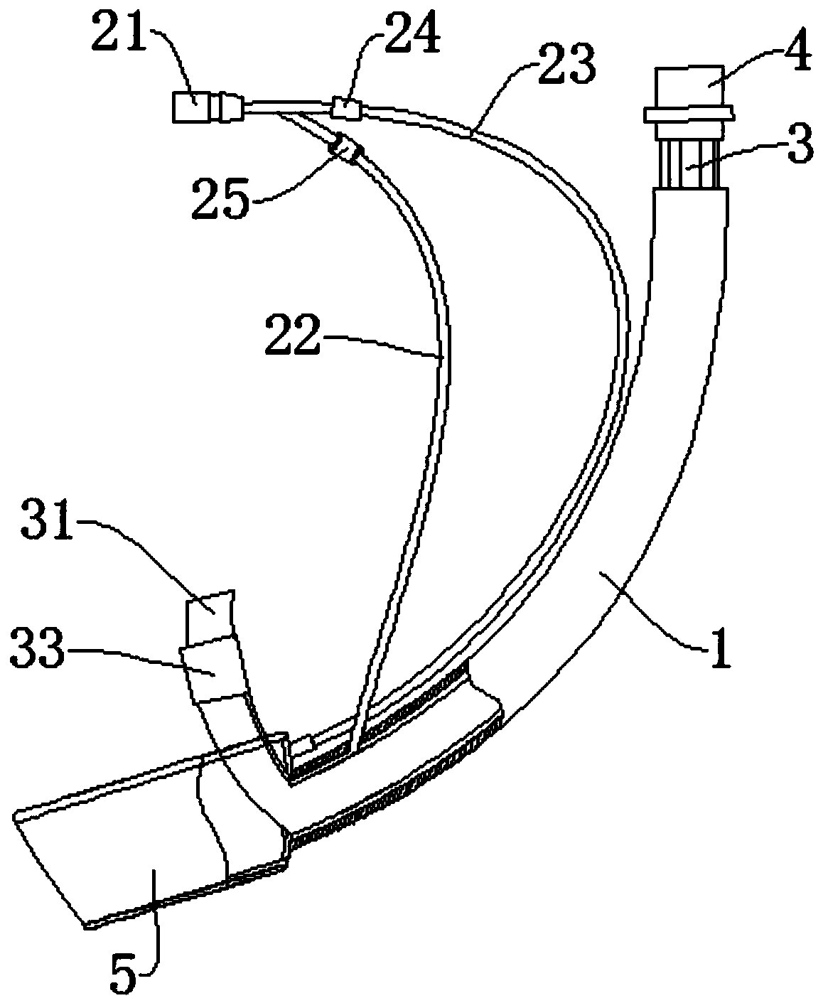 Built-in laryngeal mask catheter and laryngeal mask combined ventilation device for general anesthesia