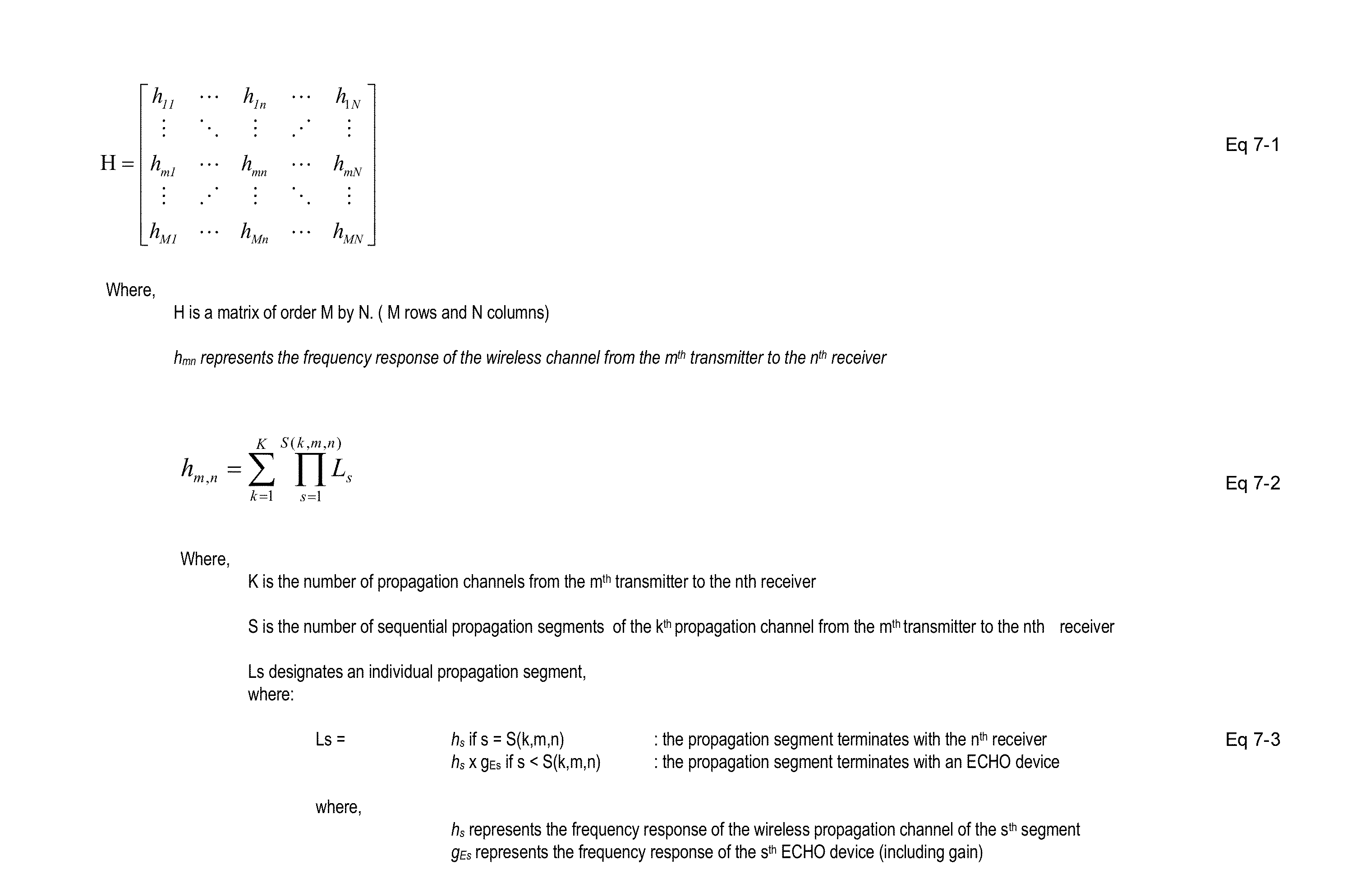 Enhancement of the channel propagation matrix order and rank for a wireless channel