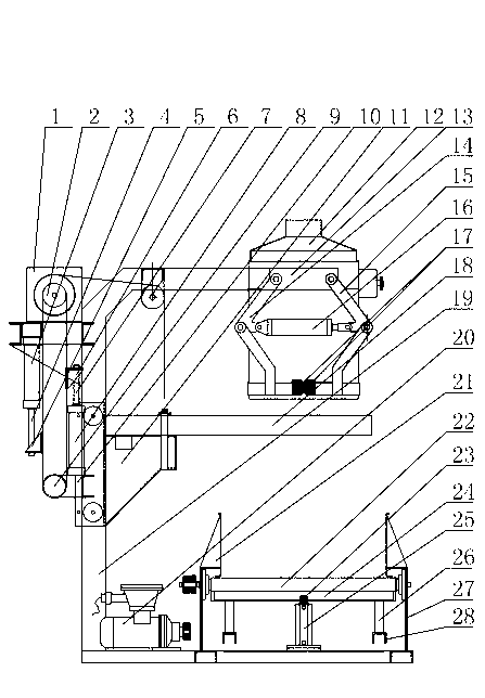 Tightened bag compacting mechanism for loose powdered materials with low bulk density