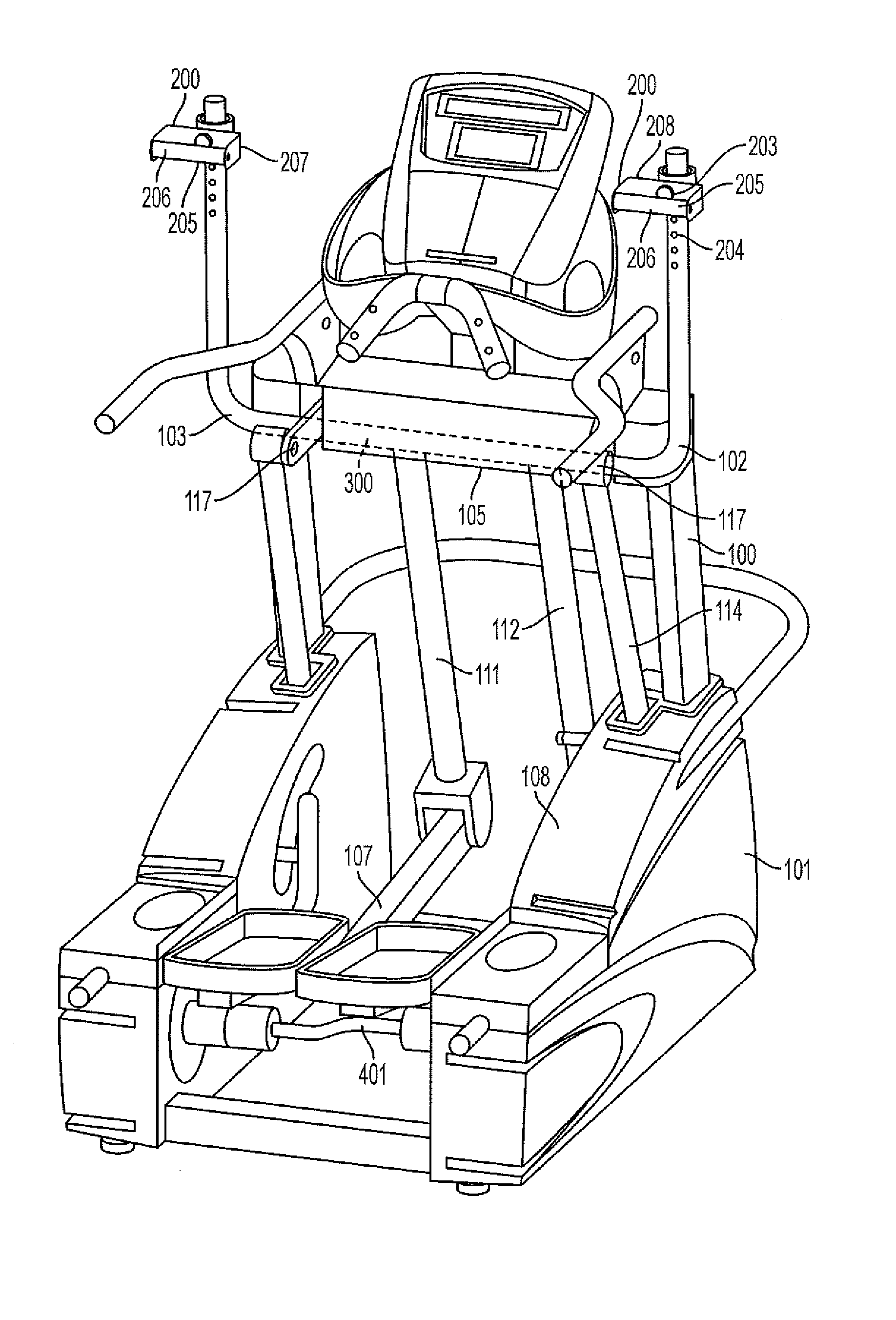 Rotatable handgrip for a cardiovascular exercise machine