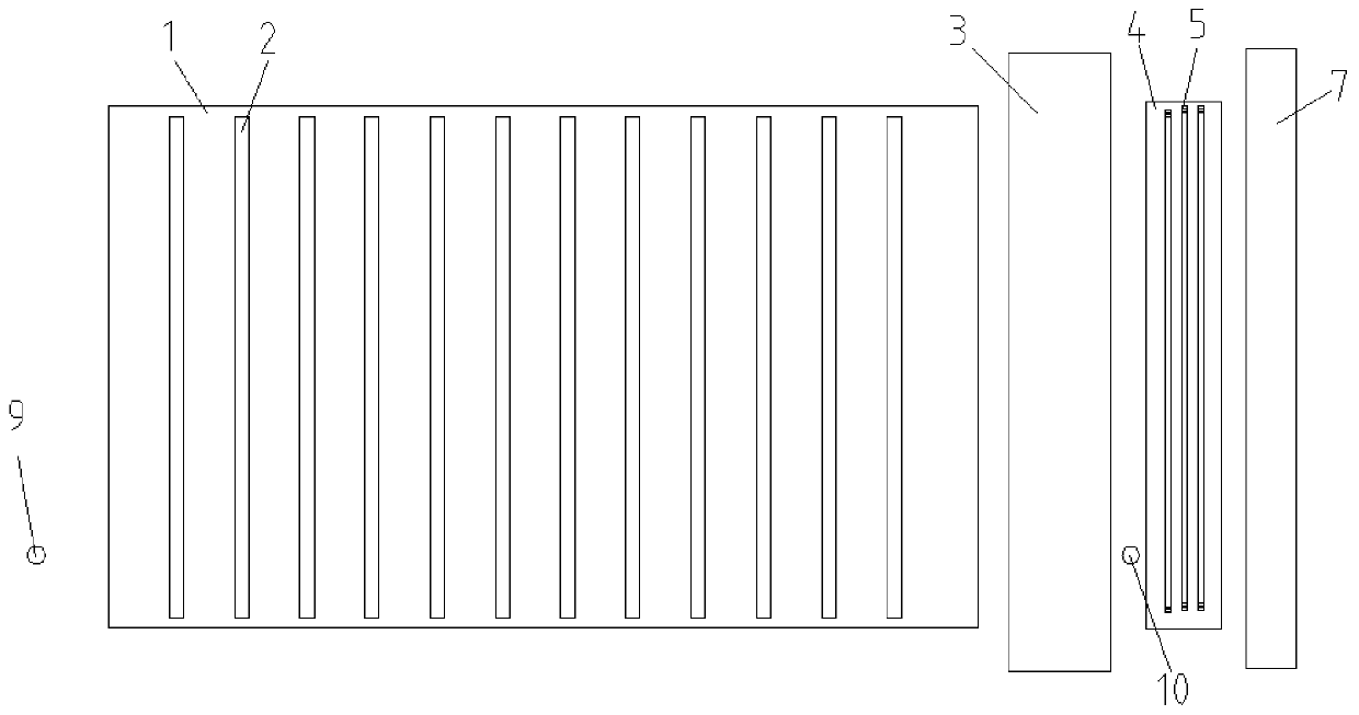 Dry laminated glass production equipment and method for producing laminated glass