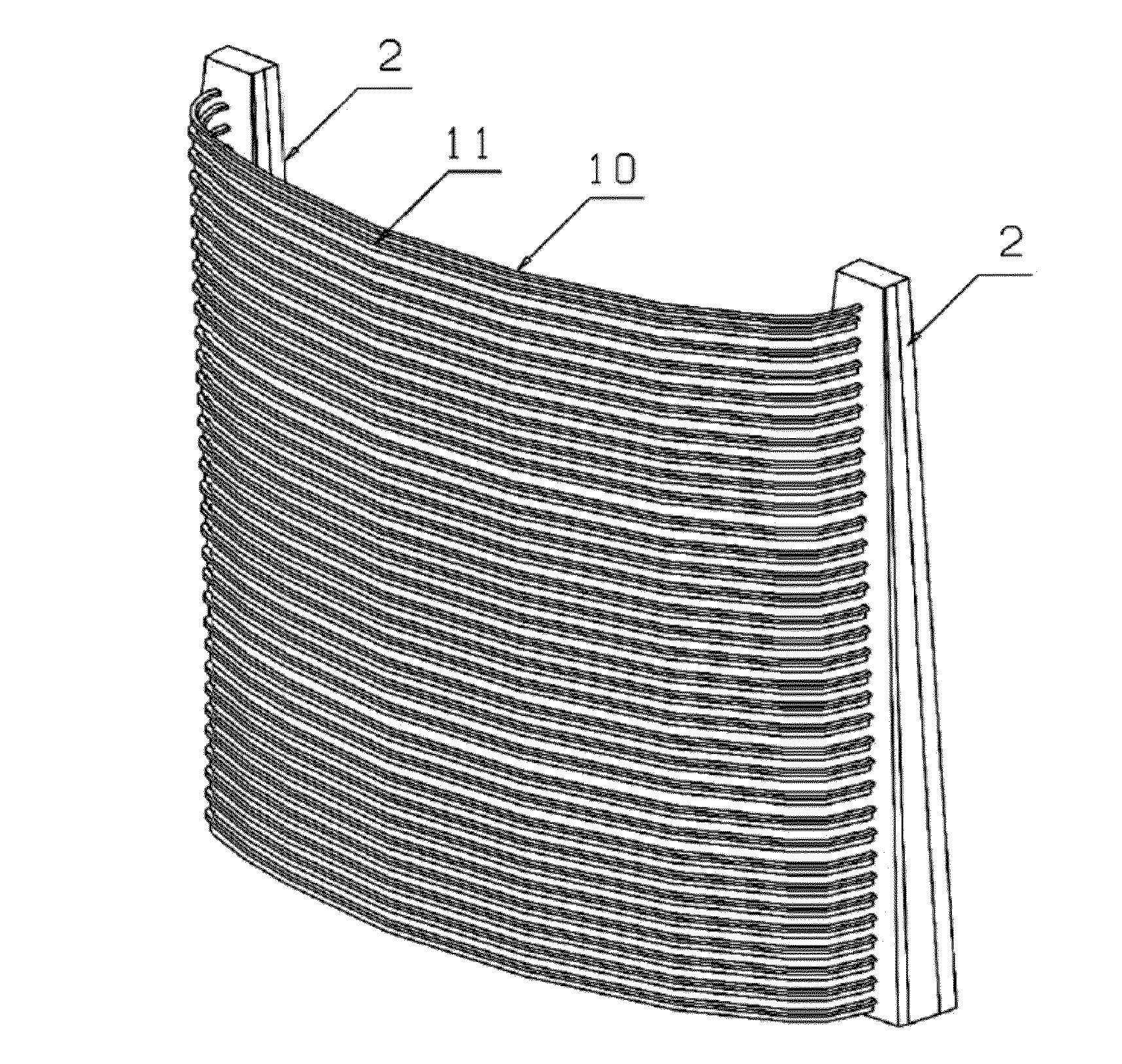 Concave receiver for stirling dish and manufacturing method therefor